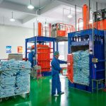 Chinese factory workers creating polyethylene bulk bags